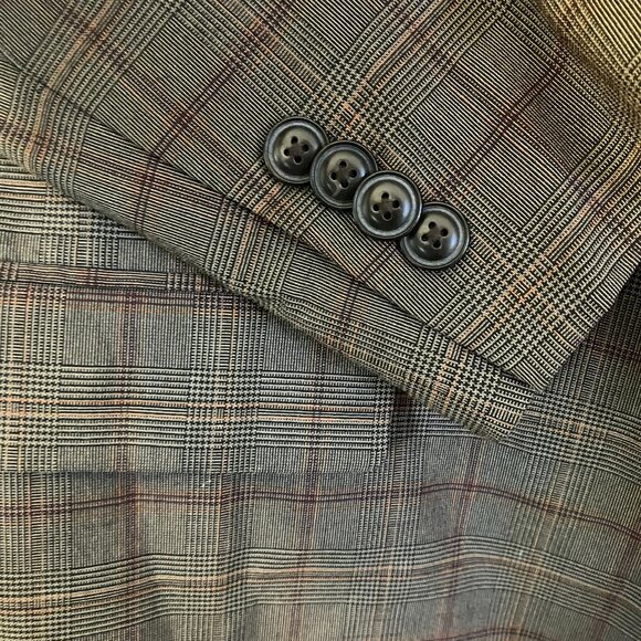 Ben Sherman Mens Bexley Plaid Check Autumn Blazer Jacket Size 46L Brown FA NWT - Picture 8 of 12